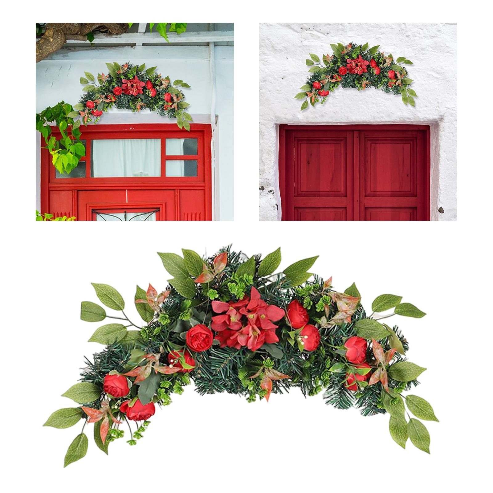 Flower Swag Simulation Front Door Wreath for Decoration Festivals Outdoor