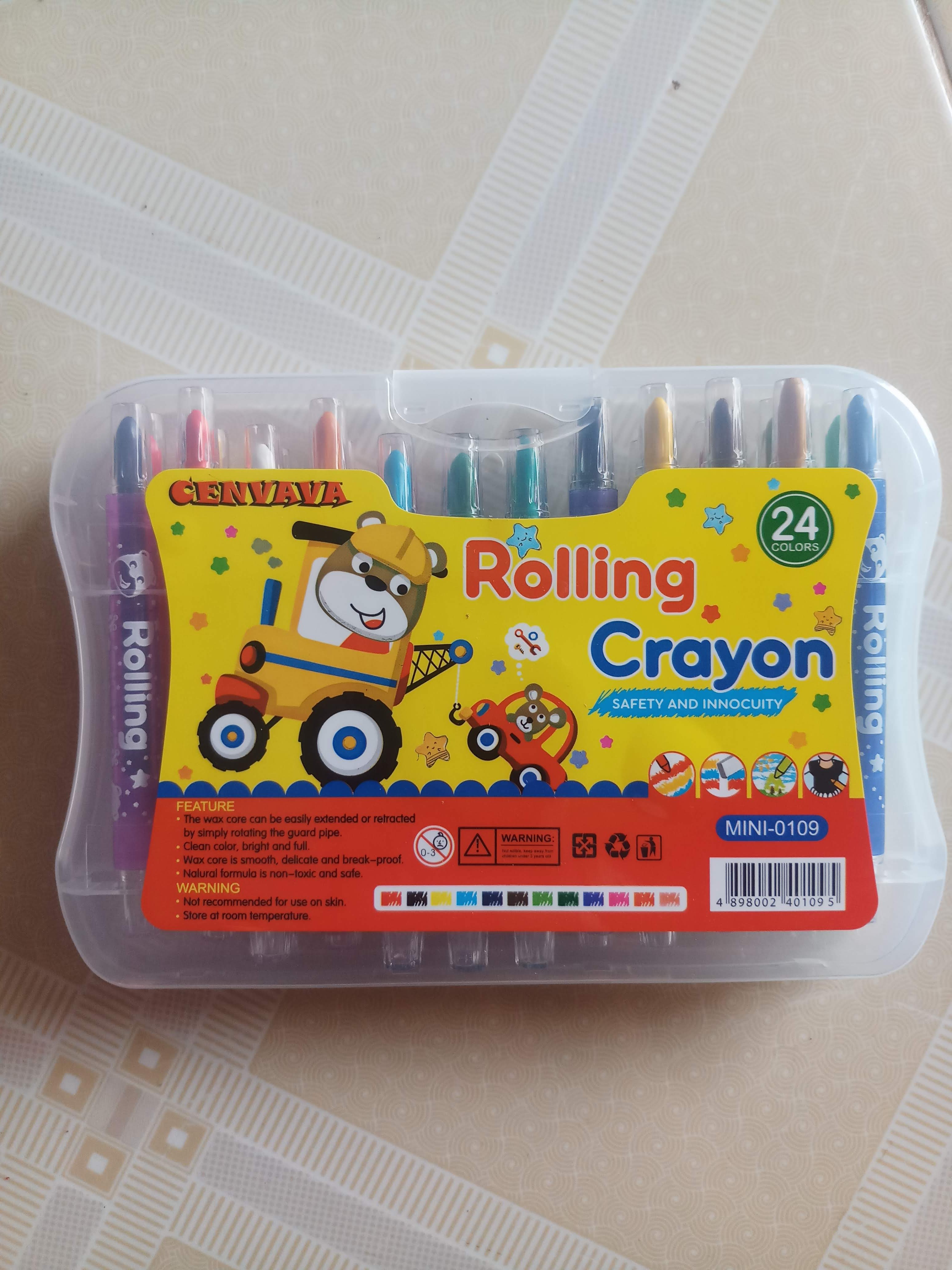 Sáp vặn cao cấp Rolling Crayon Hộp nhựa màu tươi sáng