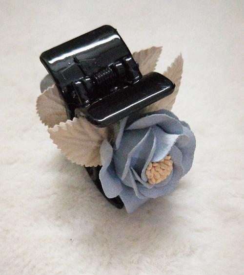 Kẹp tóc hoa lá màu xanh ngọc