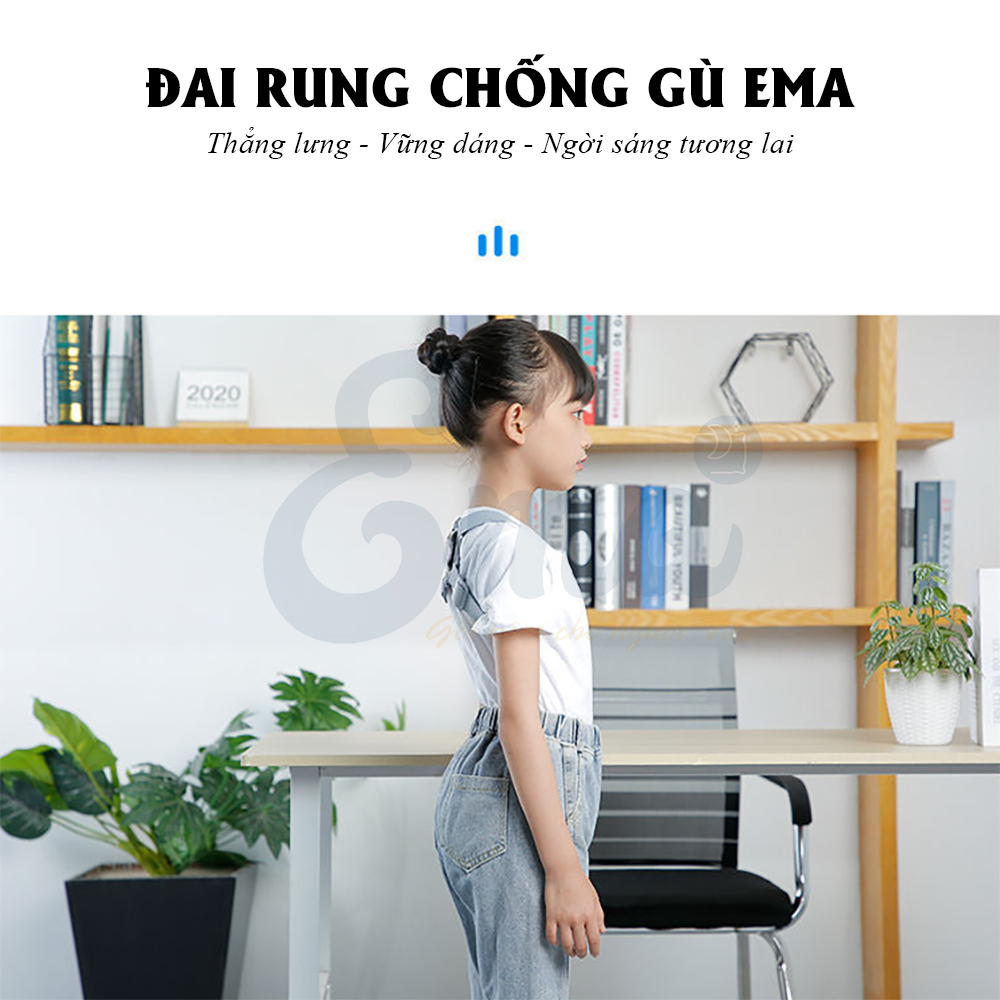 Đai rung chống gù lưng cho trẻ từ 3-16 tuổi - Thế hệ 2 cải tiến cảm biến thông minh - Rung khi ngồi sai tư thế