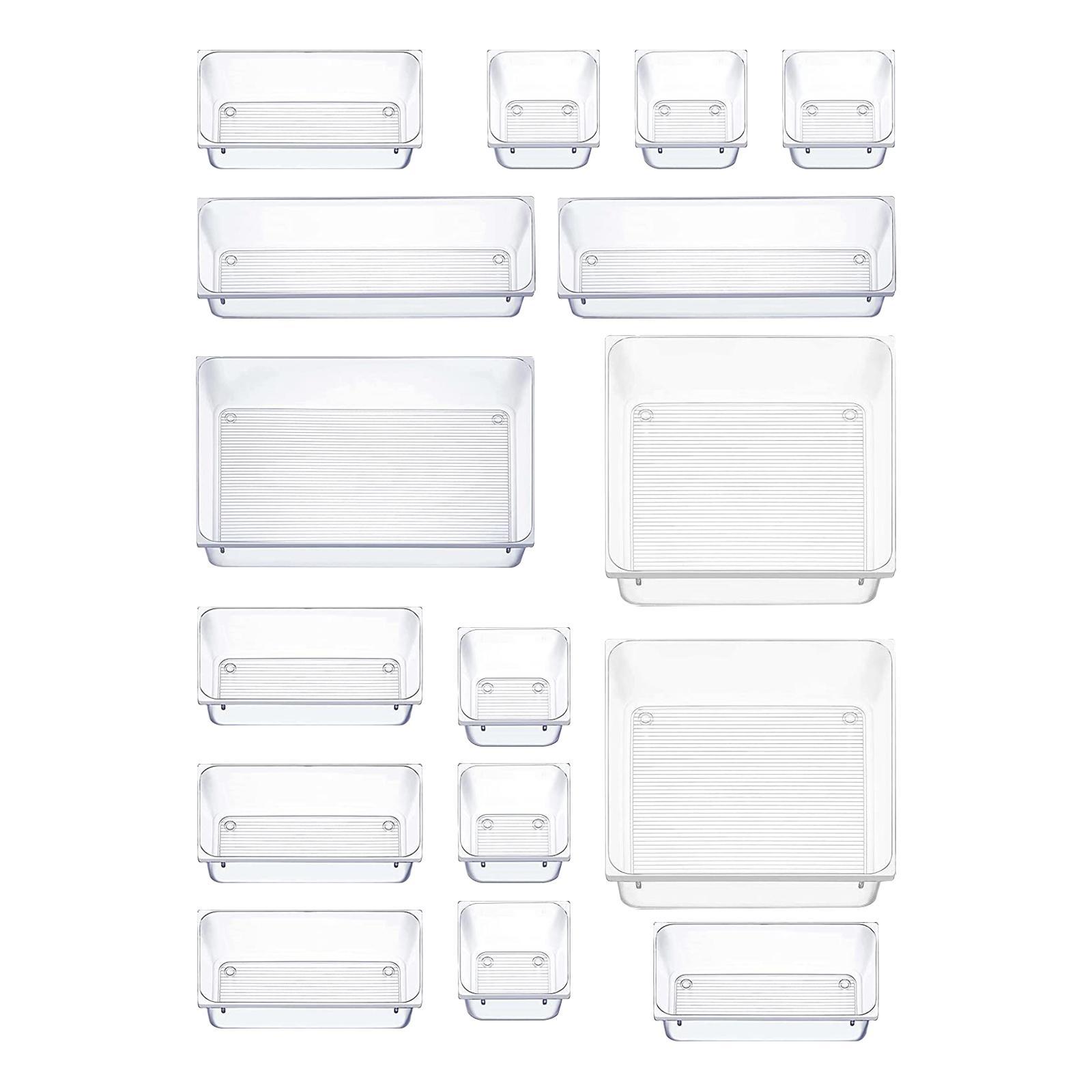 Drawer Organizer with Non Slip Silicone Pads Drawer Organizers Set for Kitchen Utensils