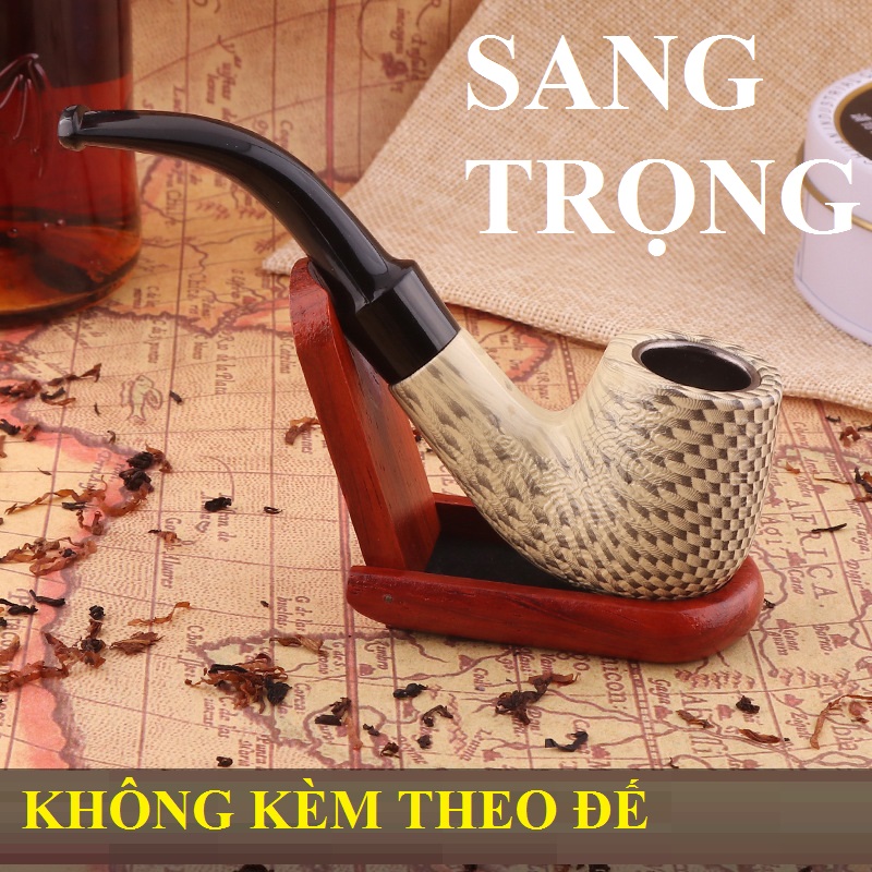 Tẩu thuốc nhựa dẻo cao cấp sang trọng dùng cho thuốc sợi phong cách cổ điển [ TẶNG KÈM 1 ĐẾ NHỰA]