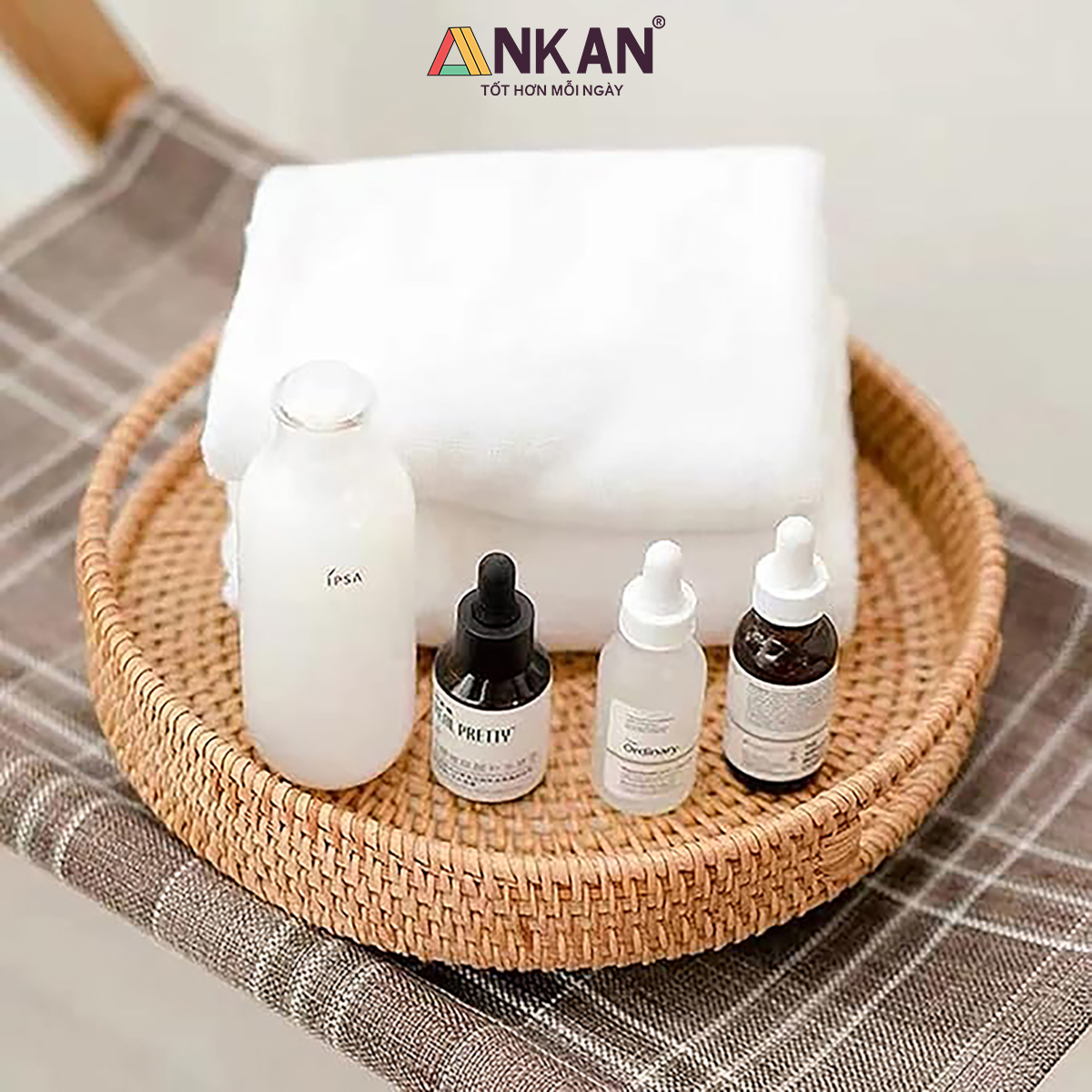 Khay Mây Tròn Đựng Trái Cây, Đồ Ăn, Decor Nhà Bếp – Khay Mây Tre Đan Thủ Công Cao Cấp ANKAN