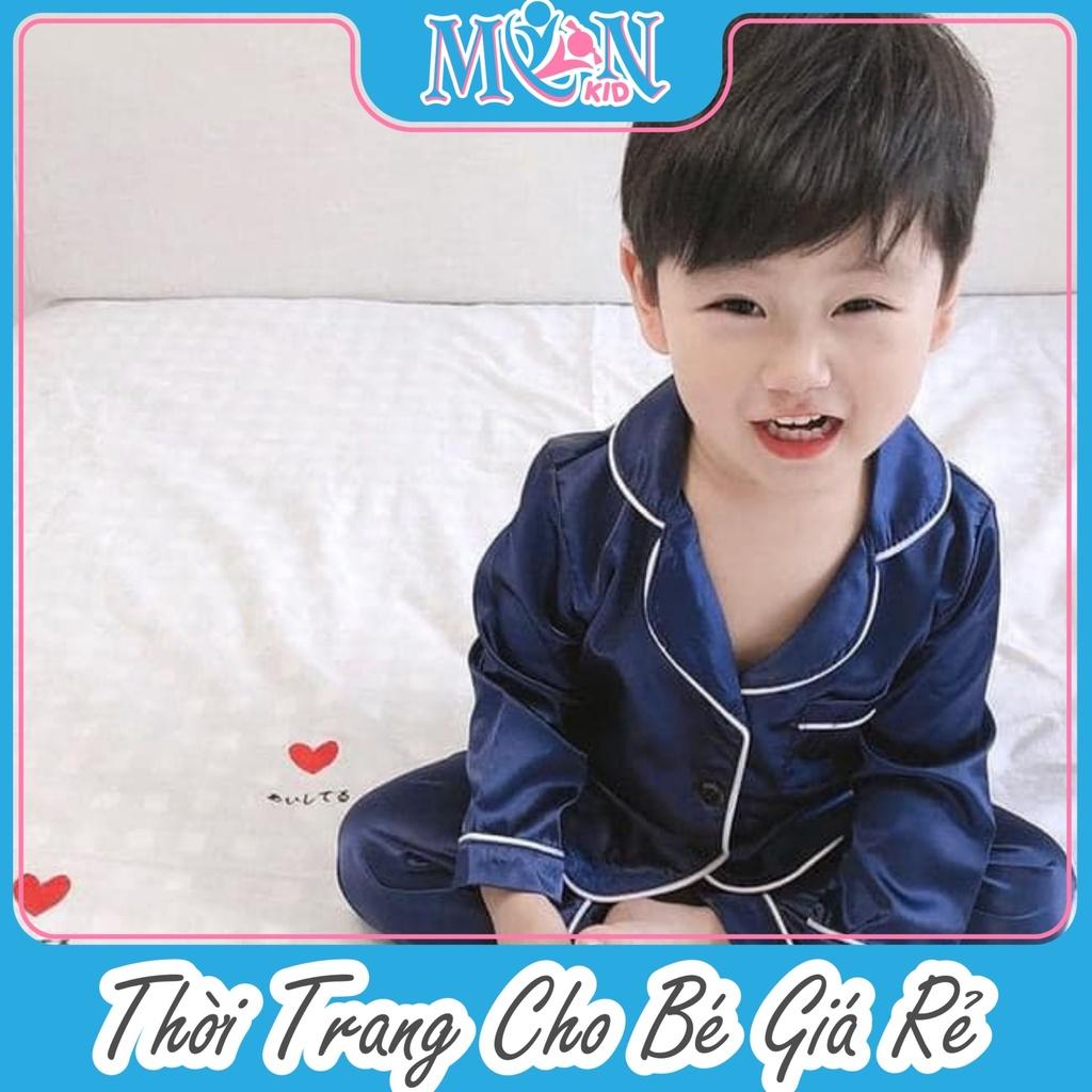 Pijama cho bé Monmonkid chuyên Đồ Ngủ Đồ Bộ Lụa Satin Trơn 3m mềm mịn mát