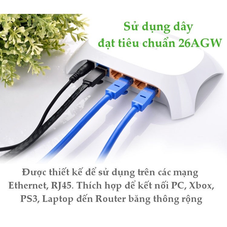 Cáp Mạng Cat6 2 Đầu Đúc Gigabit Ugreen 11225 Dài 40m - Hàng Chính Hãng BH 18 tháng