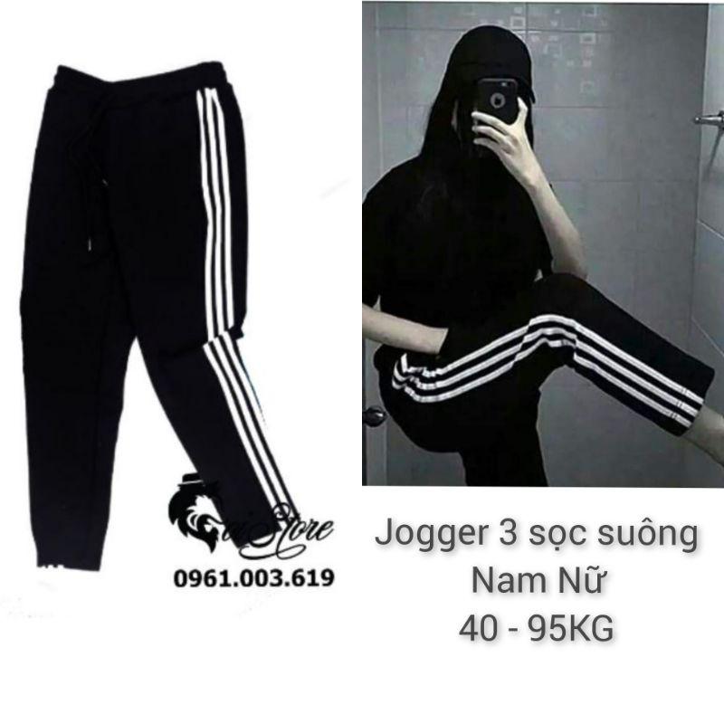 40-95kg quần 3 sọc suông Unisex bigsize Sói Store bigsize