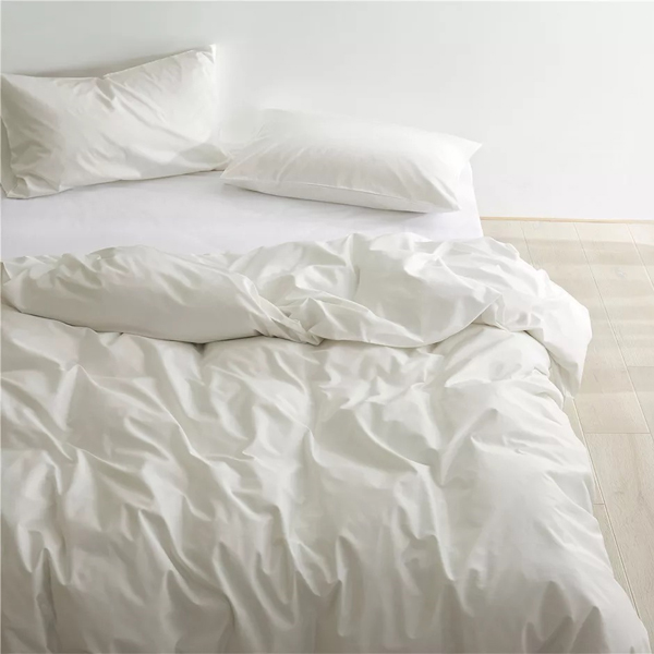 Bộ Chăn Ga Gối Cotton Basic - Trắng Tinh khách Sạn