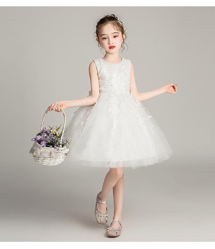 Váy đầm bé gái dễ thương, váy lưới bồng bềnh dự tiệc cho bé từ 6-12 tuổi màu trắng