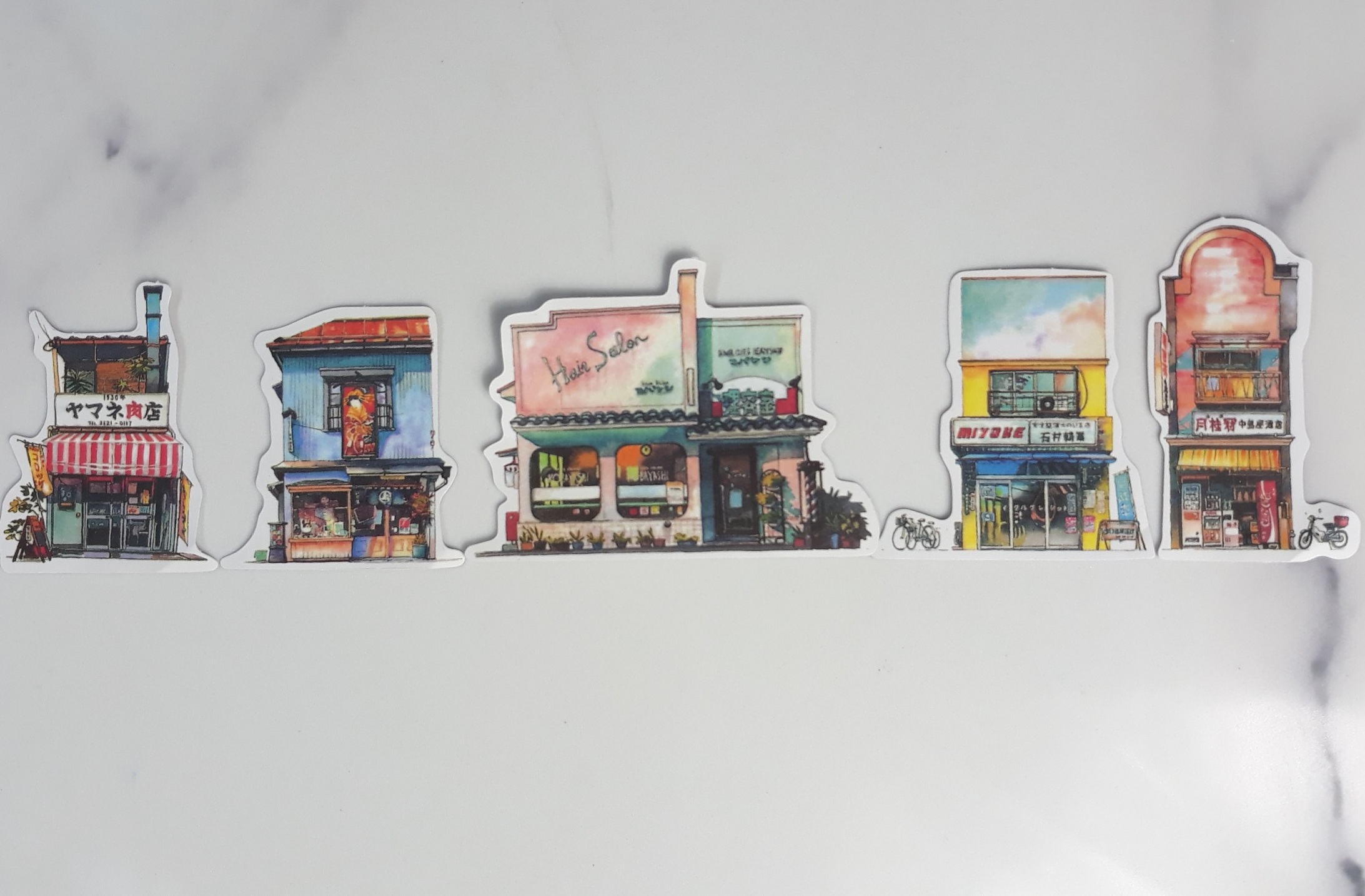 Set 10 Sticker Trang Trí - Chủ Đề Cửa Tiệm - Mẫu 2