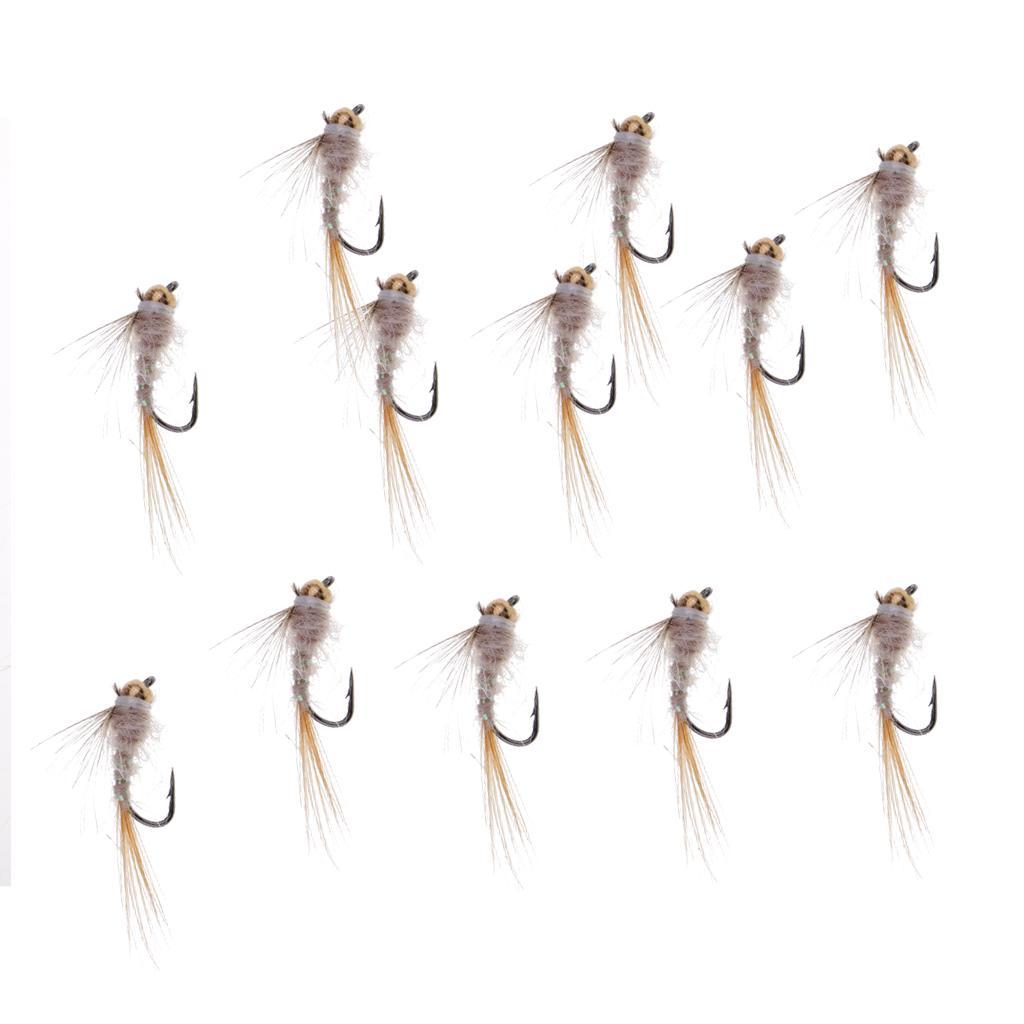 Fly Fishing Trout Flies Ribbed Ear Trout Wet Fly - Nymph with Brass Bead Head - One Dozen Wet Flies