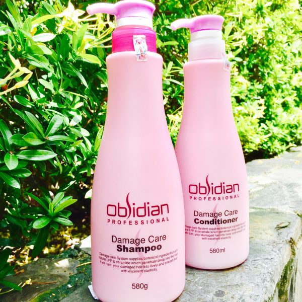 Cặp dầu gội/xả tái tạo tóc Obsidian Professional Damage Care Hàn Quốc (2x580ml) tặng kèm móc khoá