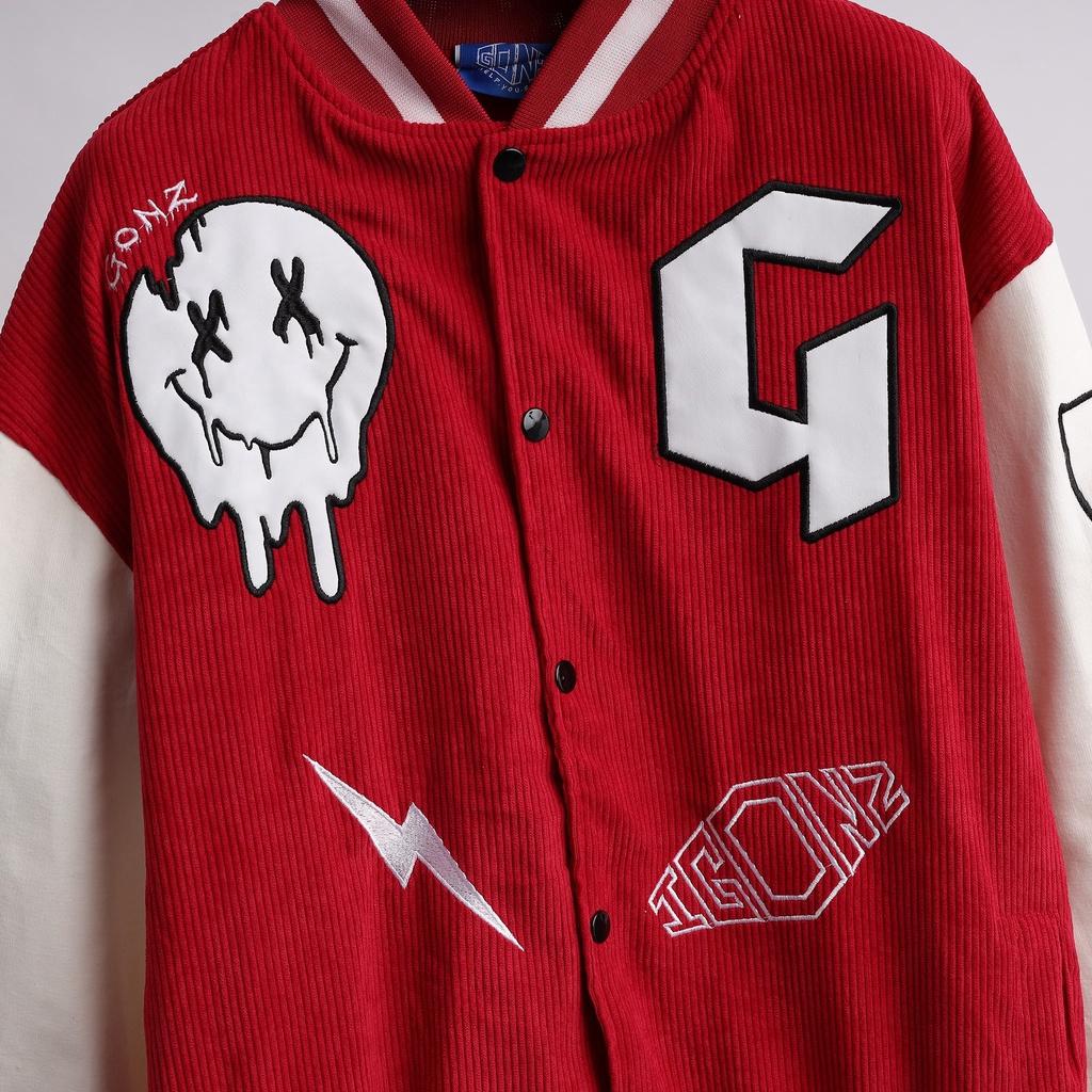 Áo Khóac Form Rộng Nhung Tâm Jacket Varsity Graffiti V4