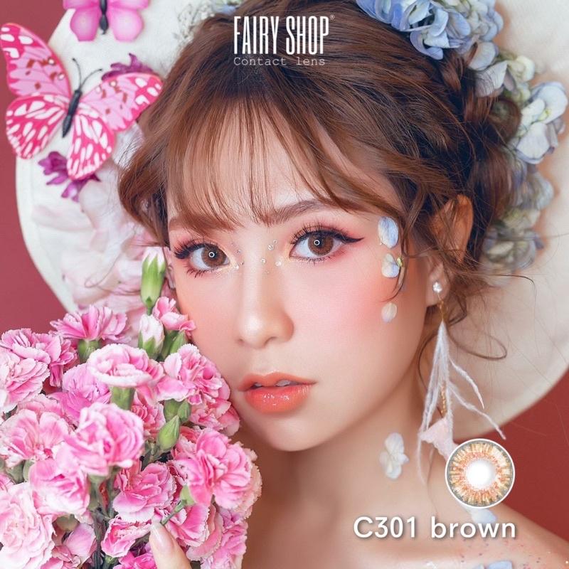 Áp Tròng Cao Cấp Wannabe Brown C301  14.0mm - Kính Áp Tròng FAIRY SHOP CONTACT LENS độ 0 đến 6