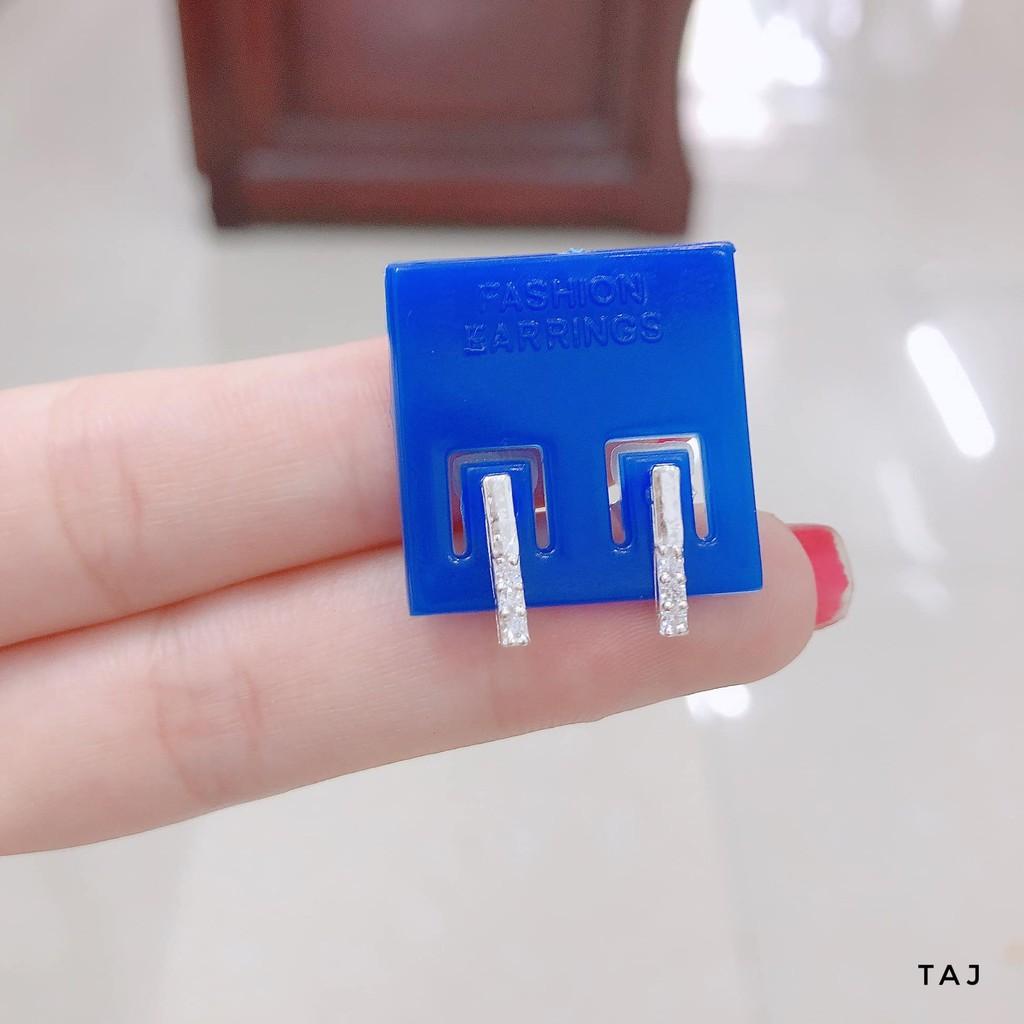 BÔNG TAI NỤ QUE BẠC ĐÍNH ĐÁ NHỎ