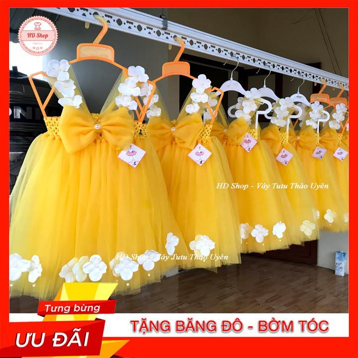 Váy Bé Gái Đầm Công Chúa Cho Bé Đính Hoa Tú Cầu
