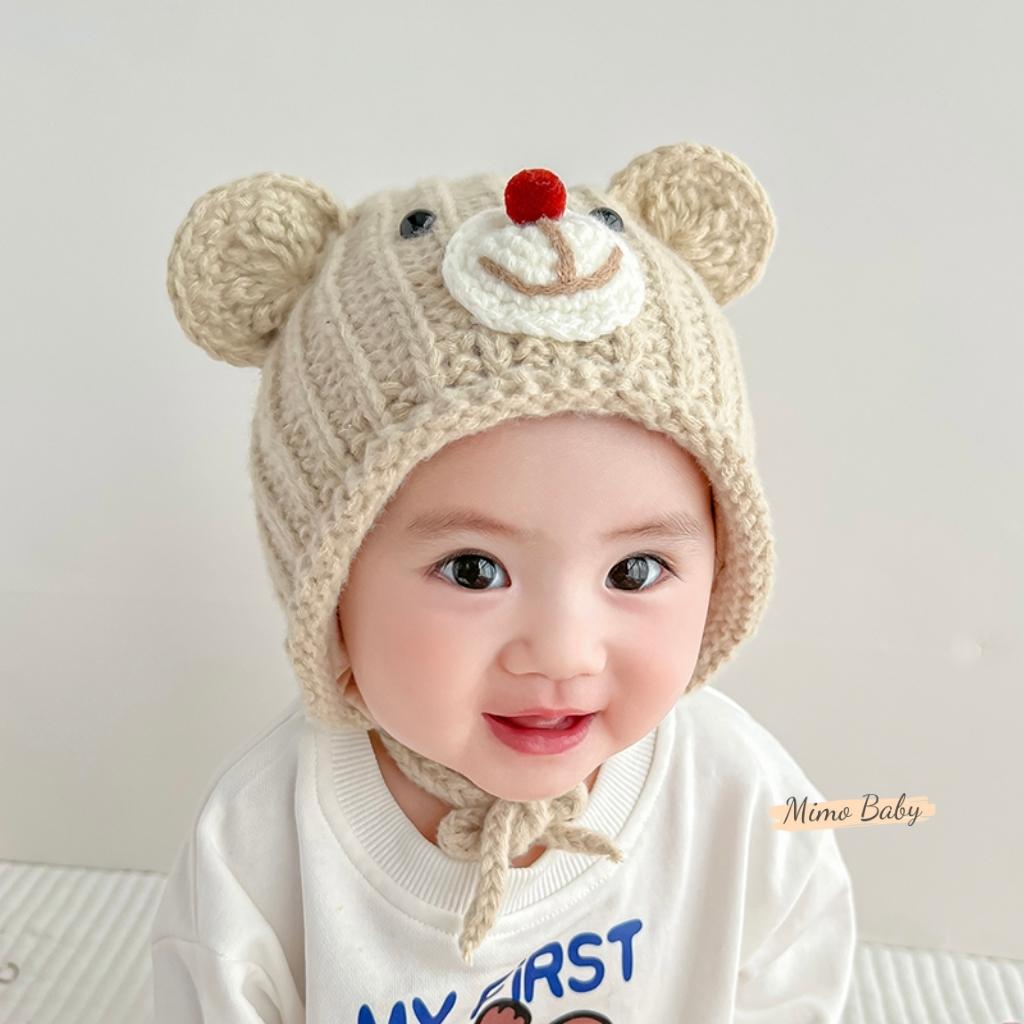 Mũ nón len mùa đông đan hình tai chuột dễ thương cho bé ML192 Mimo Baby