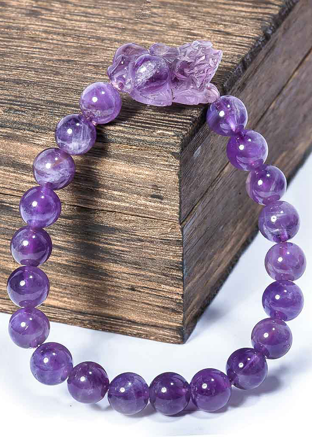 Vòng tay thạch anh tím mix tỳ hưu - VietGemstones