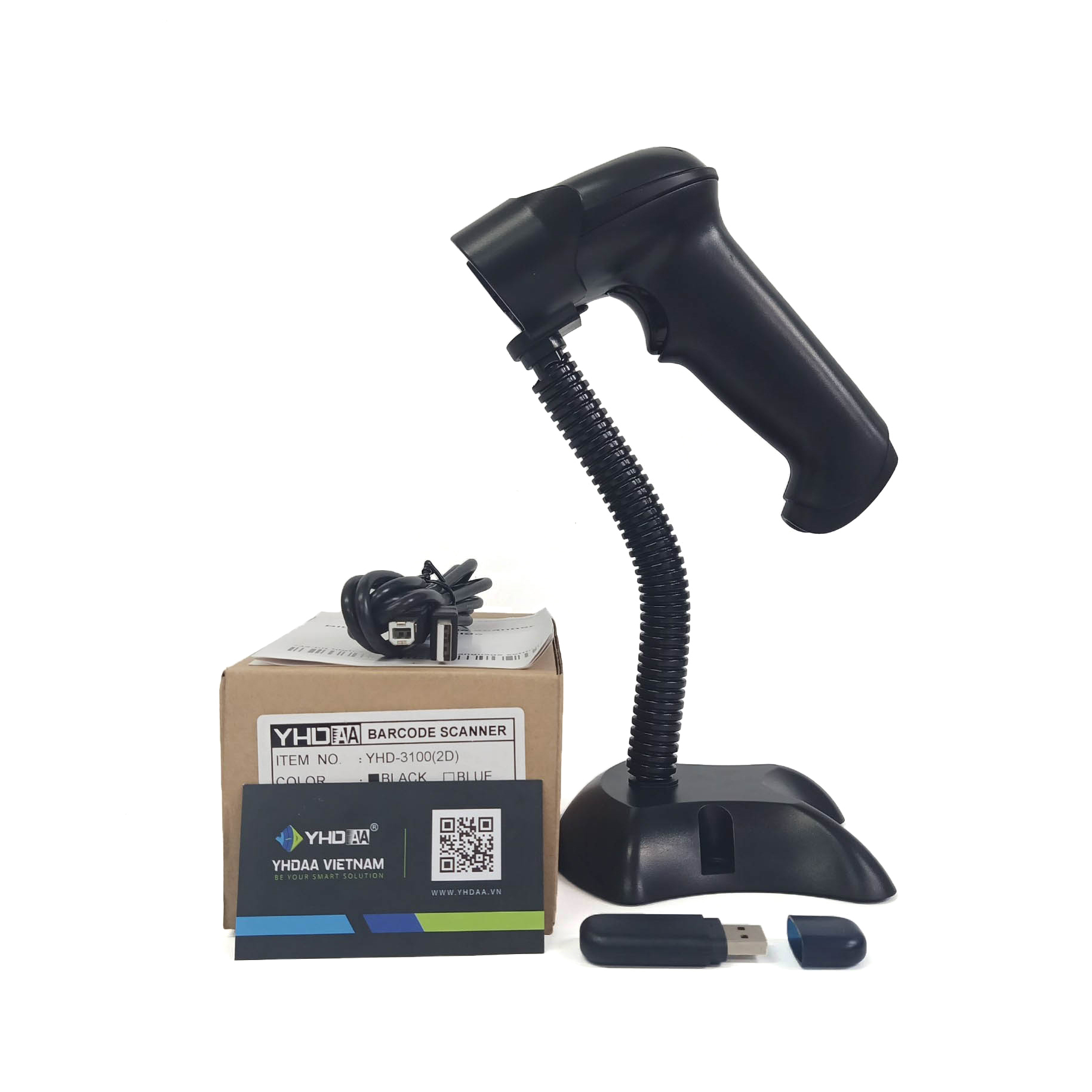 Máy quét mã vạch không dây Bluetooth YHD 3100 2D chuyên đọc mã vạch Barcode Qrcode kết nối Bluetooth/ USB dùng trên Điện thoại, Máy tính - Hàng Nhập Khẩu