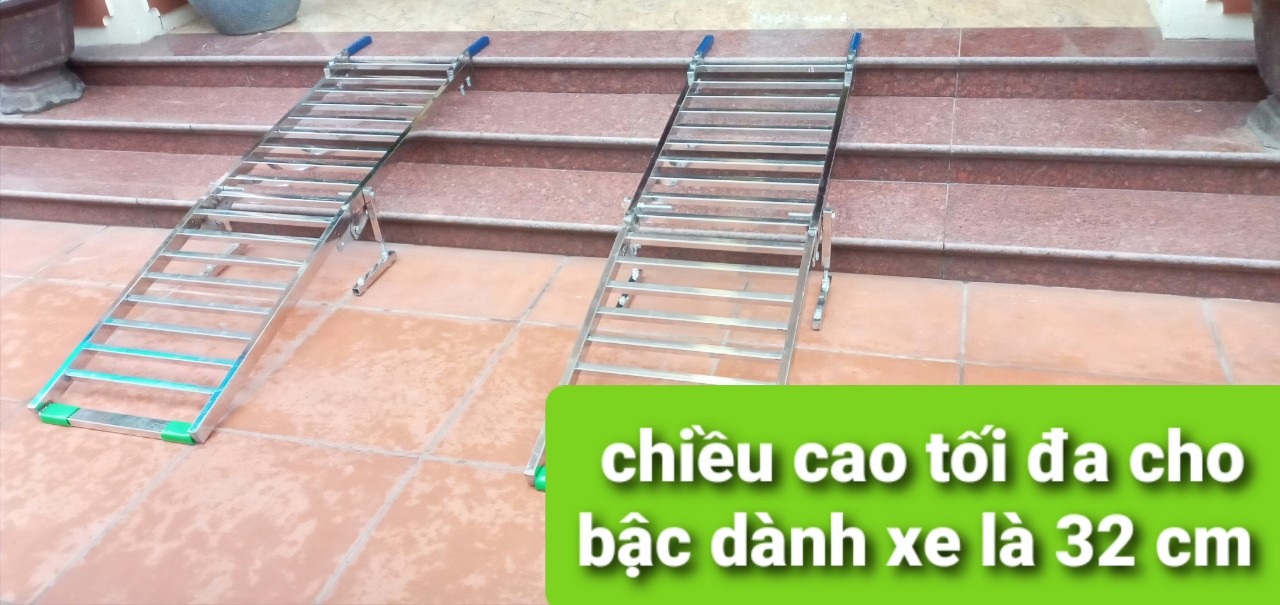 cầu lên ôtô inox kt 150 x 45cm