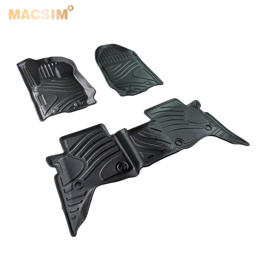 Thảm lót sàn xe ô tô Mazda Bt50 2013-2019 Nhãn hiệu Macsim chất liệu nhựa TPE đúc khuôn cao cấp - màu đen