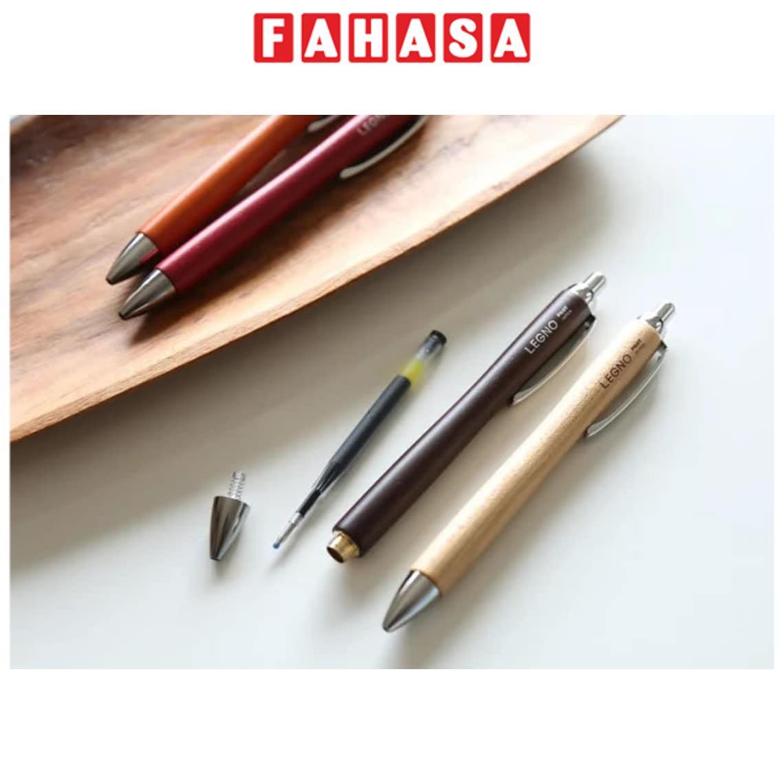 Bút Bi Ký Legno 0.7 mm - Pilot BLE-1SK-M - Mực Đen - Thân Gỗ Kèm Hộp Ngũ Hành Và Túi