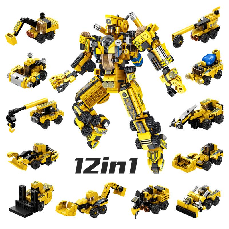 Đồ Chơi Lắp Ráp Trẻ Em Robot MECHA 12 trong 1 - Bằng nhựa ABS an toàn 