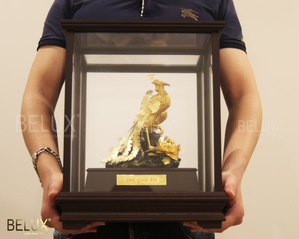 Tượng phượng hoàng dát vàng 24K