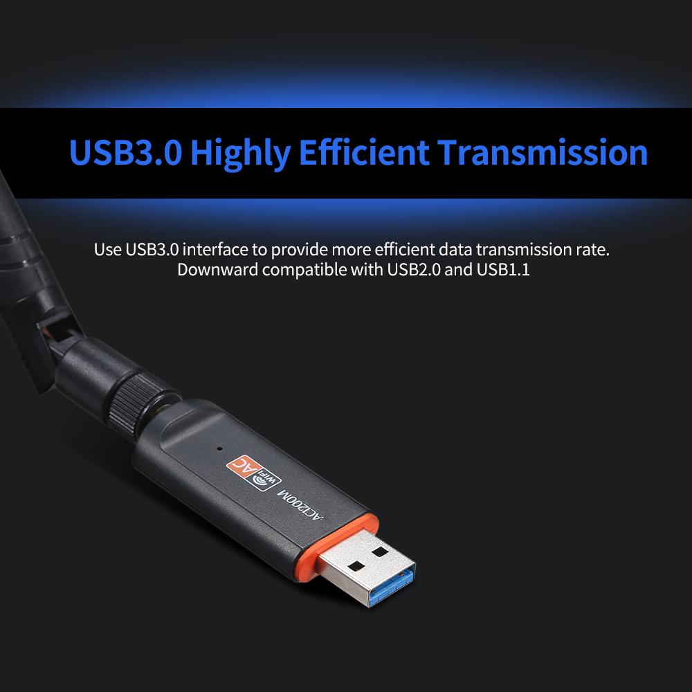 Bộ điều hợp USB băng tần kép 1200M 2.4G + 5G USB3.0 bộ thu sóng không dây bên ngoài thẻ mạng không dây