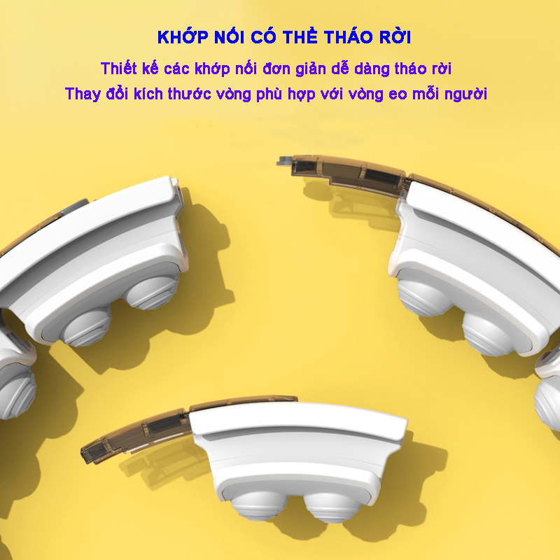 Vòng lắc eo Hula Hoop Q6 plus pin sạc 800mA đầu massage từ tính có màn hình led đếm số vòng lượng calo tiêu thụ, có thể tháo rời