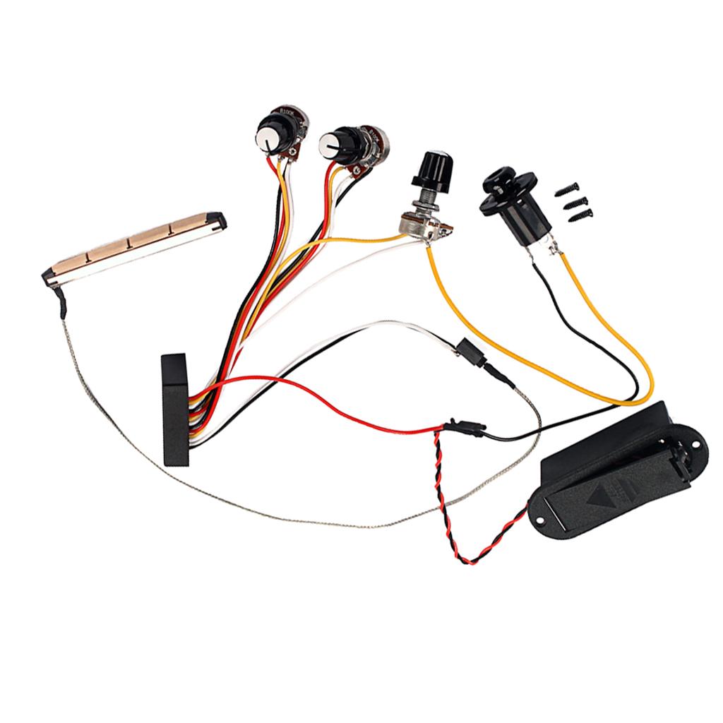 3-Band EQ Preamp Circuit Active Pickup Wiring Harness for Bass Guitar Uke