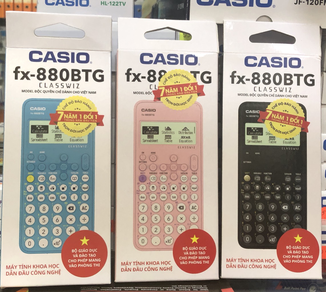 [ Combo Bitex Ưu Đãi ] - Máy Tính Casio FX-880 BTG [1] + Bút Gel Xanh Bitex G04 [2] + Bút Xoá Nước Bitex [2]