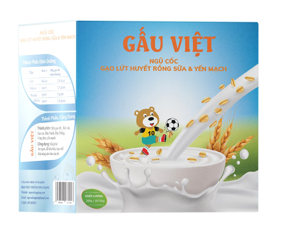 Ngũ cốc Long Giang-  Gạo lứt huyết rồng sữa &amp; Hạt Sen