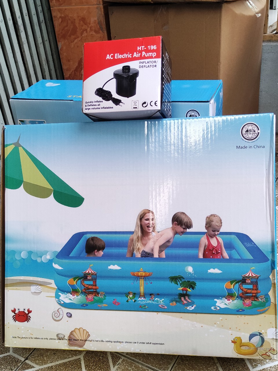 Hồ bơi gia đình, bể bơi cực to 3m-1m70 cao 60 cm cho bé vui chơi tại nhà, có tặng kèm bơm điện