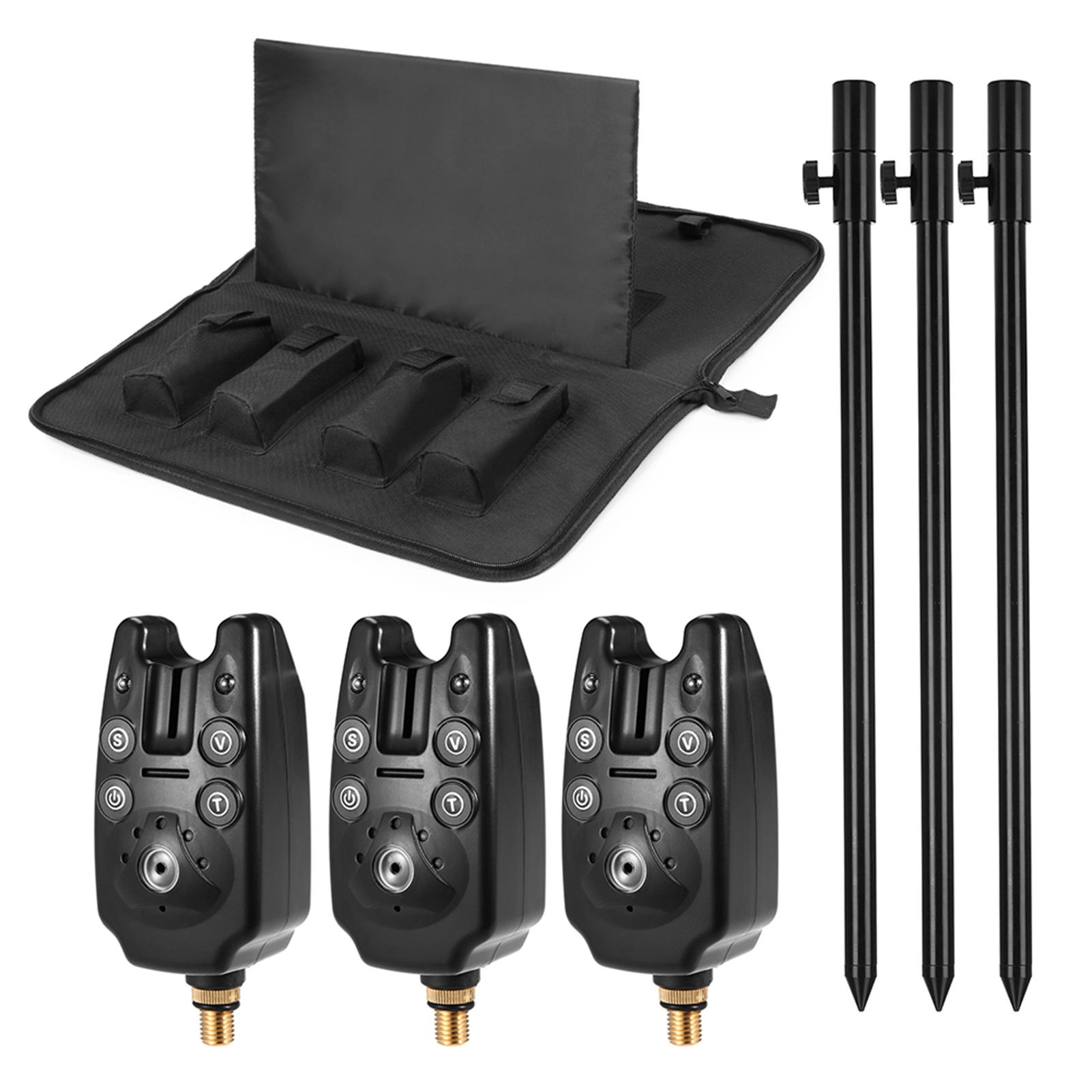 Bộ báo động cá cắn câu Cảnh báo bằng âm thanh và đèn led với loa đầu ra cao, thanh bằng hợp kim nhôm