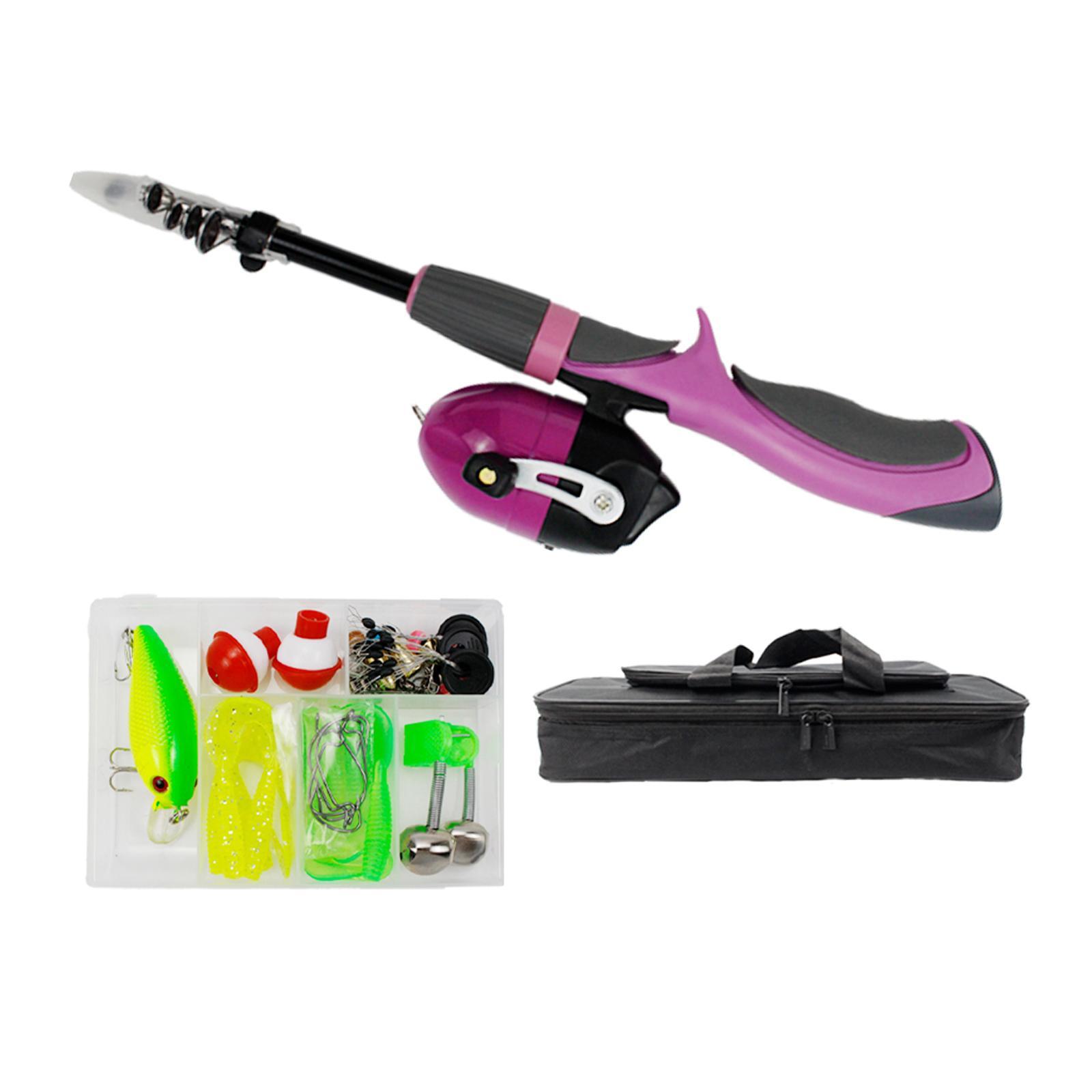 Fishing Pole Child Telescopic Rod and Reel Carrier Bags with Fishing Line Fishing Gear Accessories for Starter Children
