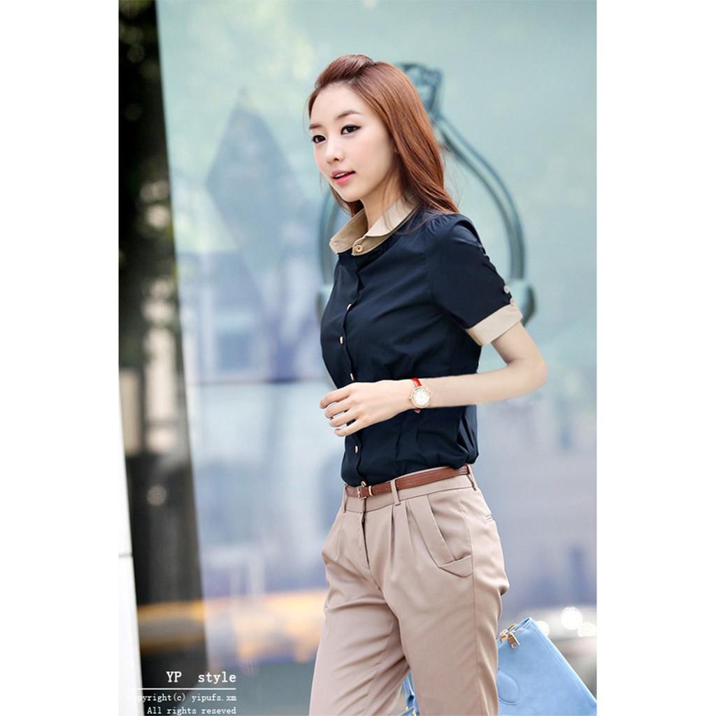 Sơ mi công sở ngắn tay hàng nhập SM31