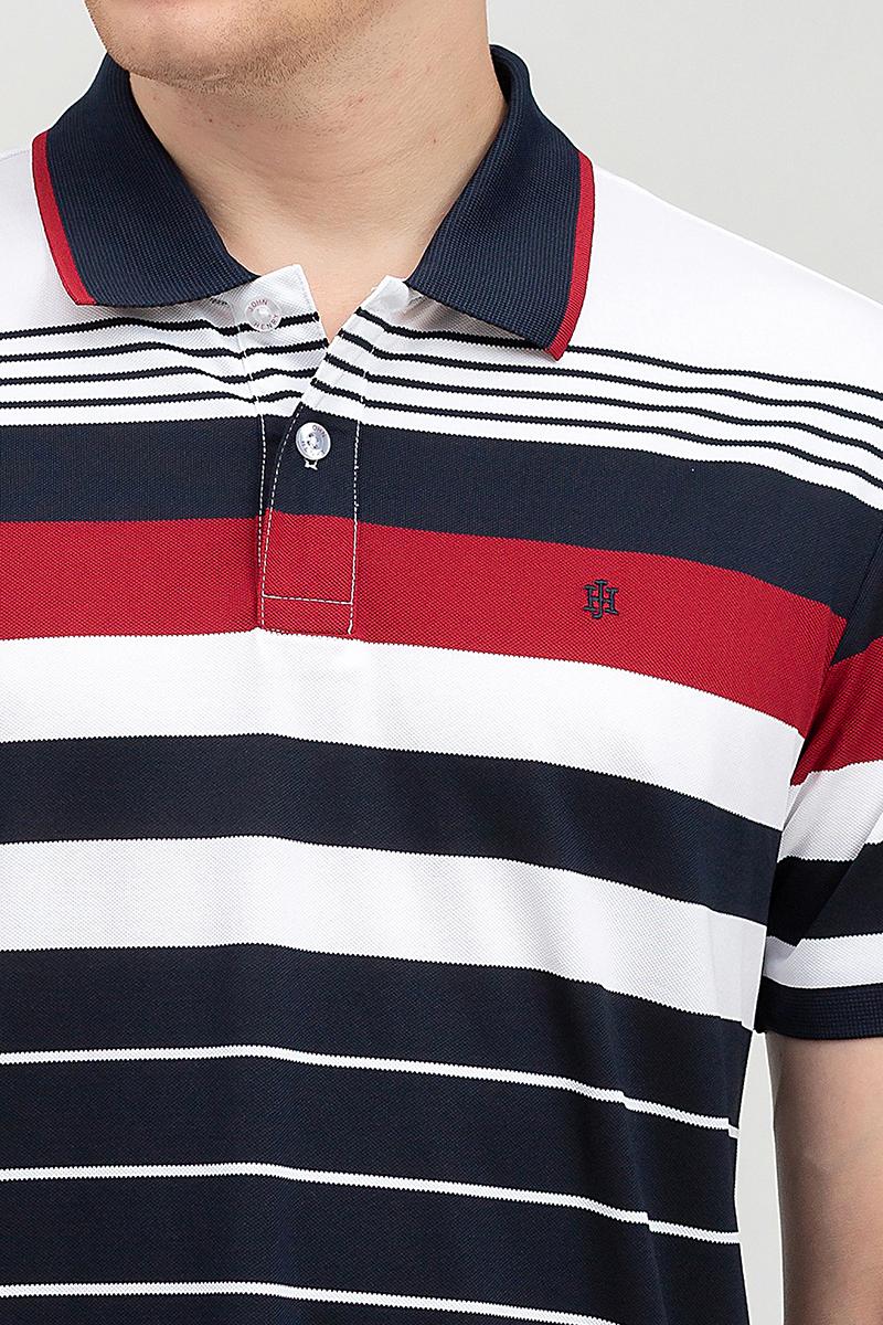 Áo thun nam cổ bẻ họa tiết kẻ sọc ngang KS22SS12P-SCHE - NAVY.GRE
