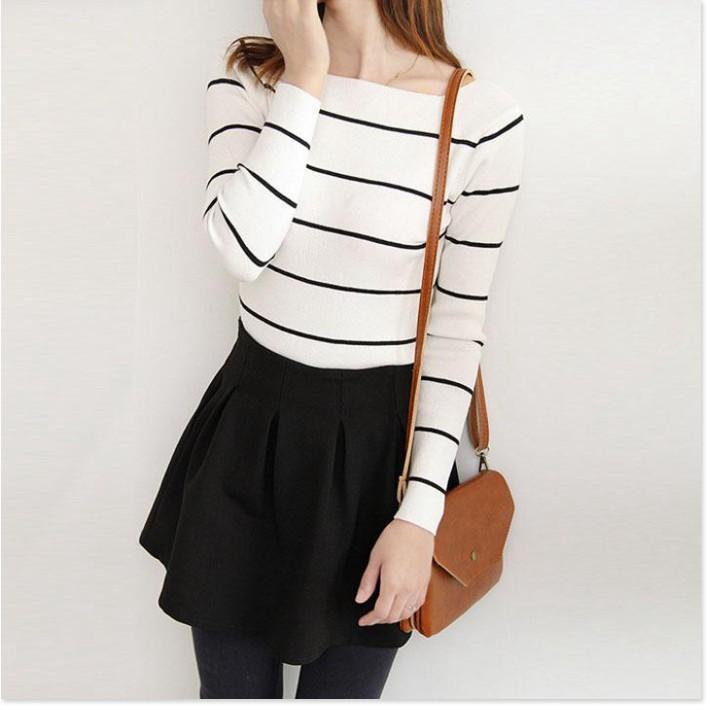 ÁO LEN NỮ SỌC DÀI HÀNG ĐẸP CHẤT XỊN