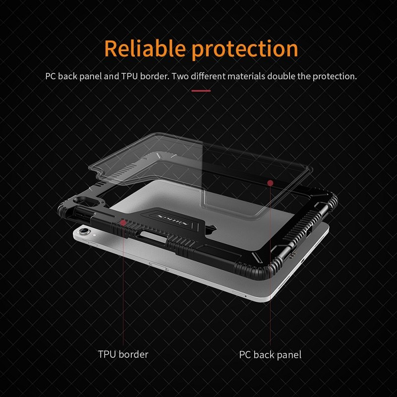 Bao da siêu chống sốc cho iPad Pro 11 inch 2018 hiệu Nillkin có ngăn đựng bút - Hàng chính hãng