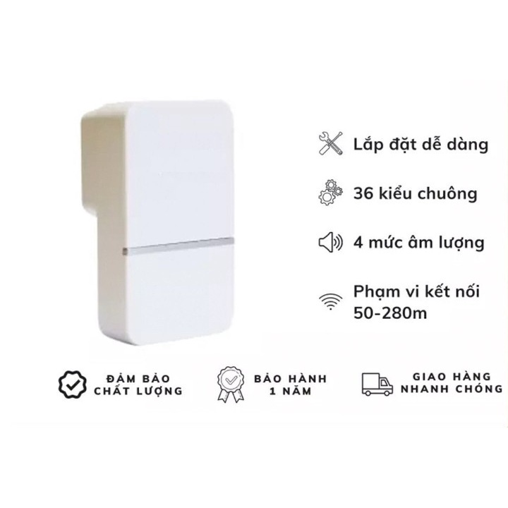 Bộ 4nút nhấn 1 chuông cửa không dây Zanka ZK717B