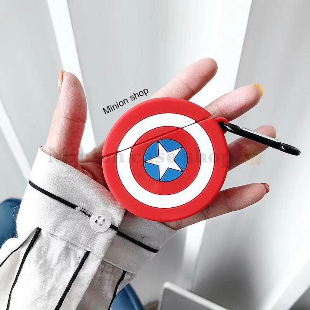 Bao Case Ốp dành cho airpod 1 và 2,airpod pro, tai nghe bluetooth i11,i12, i100, i9s... silicon 3D captain american