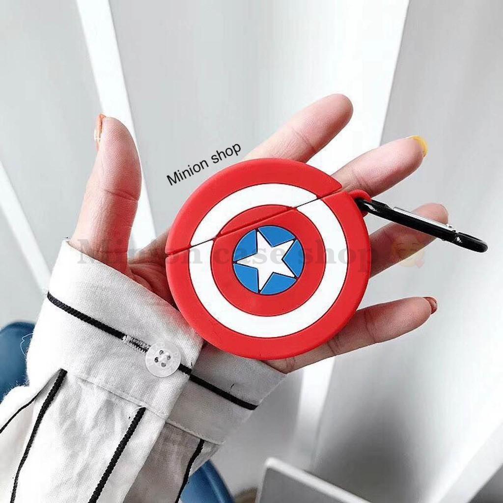 Hình ảnh Bao Case Ốp dành cho airpod 1 và 2,airpod pro, tai nghe bluetooth i11,i12, i100, i9s... silicon 3D captain american