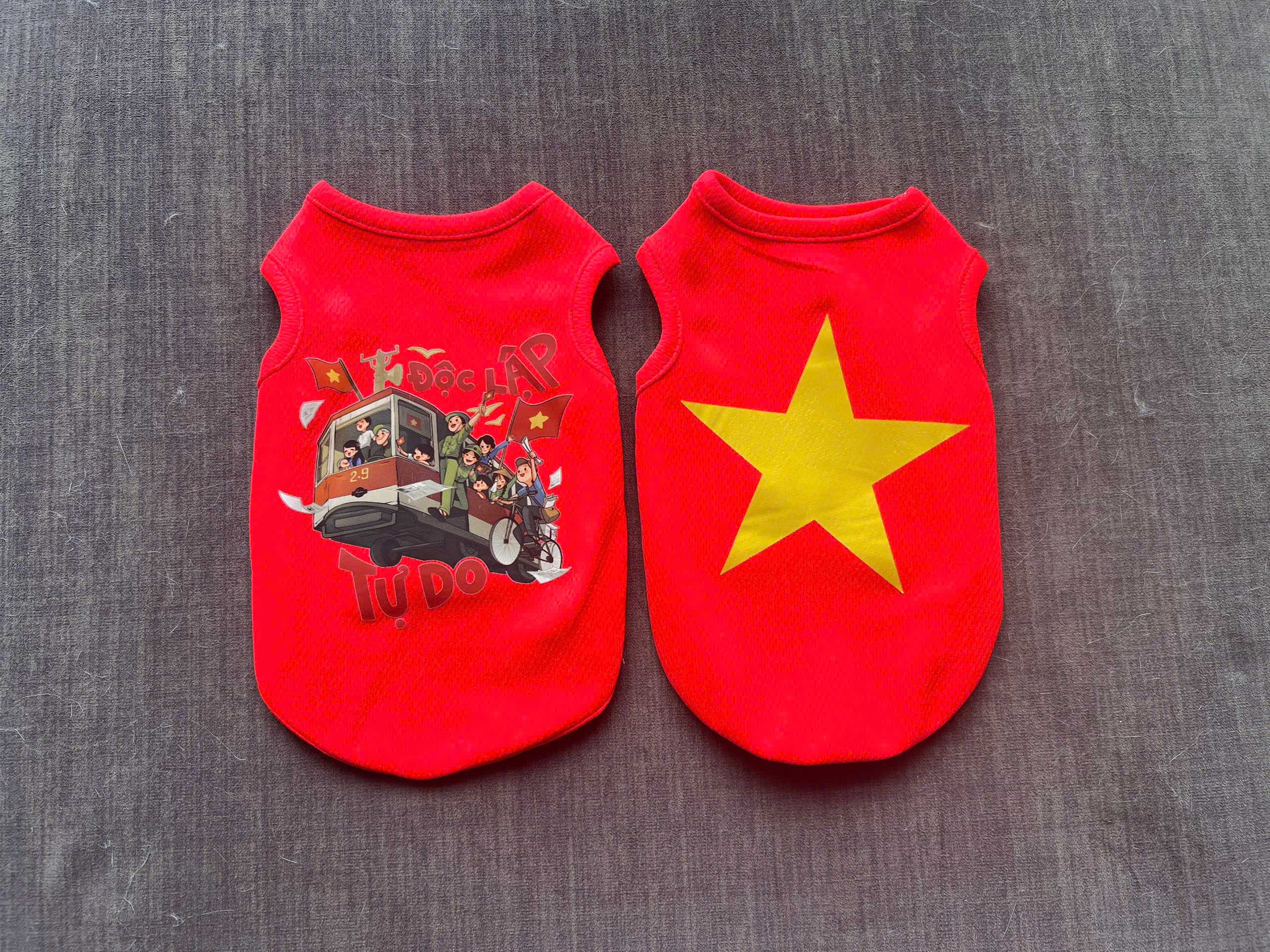 ÁO BA LỖ CỜ ĐỎ SAO VÀNG ĐỘC LẬP TỰ DO TỪ 0.5-28KG CHO THÚ CƯNG CHÓ MÈO