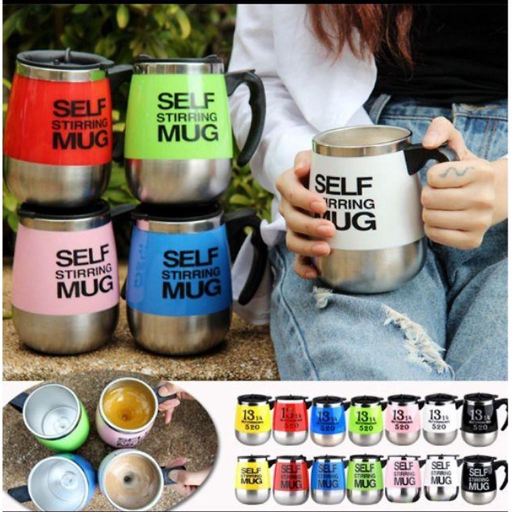 Cốc Tự Khuấy Self Stirring Mug, Dùng Pha Đồ Uống Tự Động Inox Giữ Nhiệt Đa Năng - Pha Cafe ,Trà - NGẨU NHIÊN