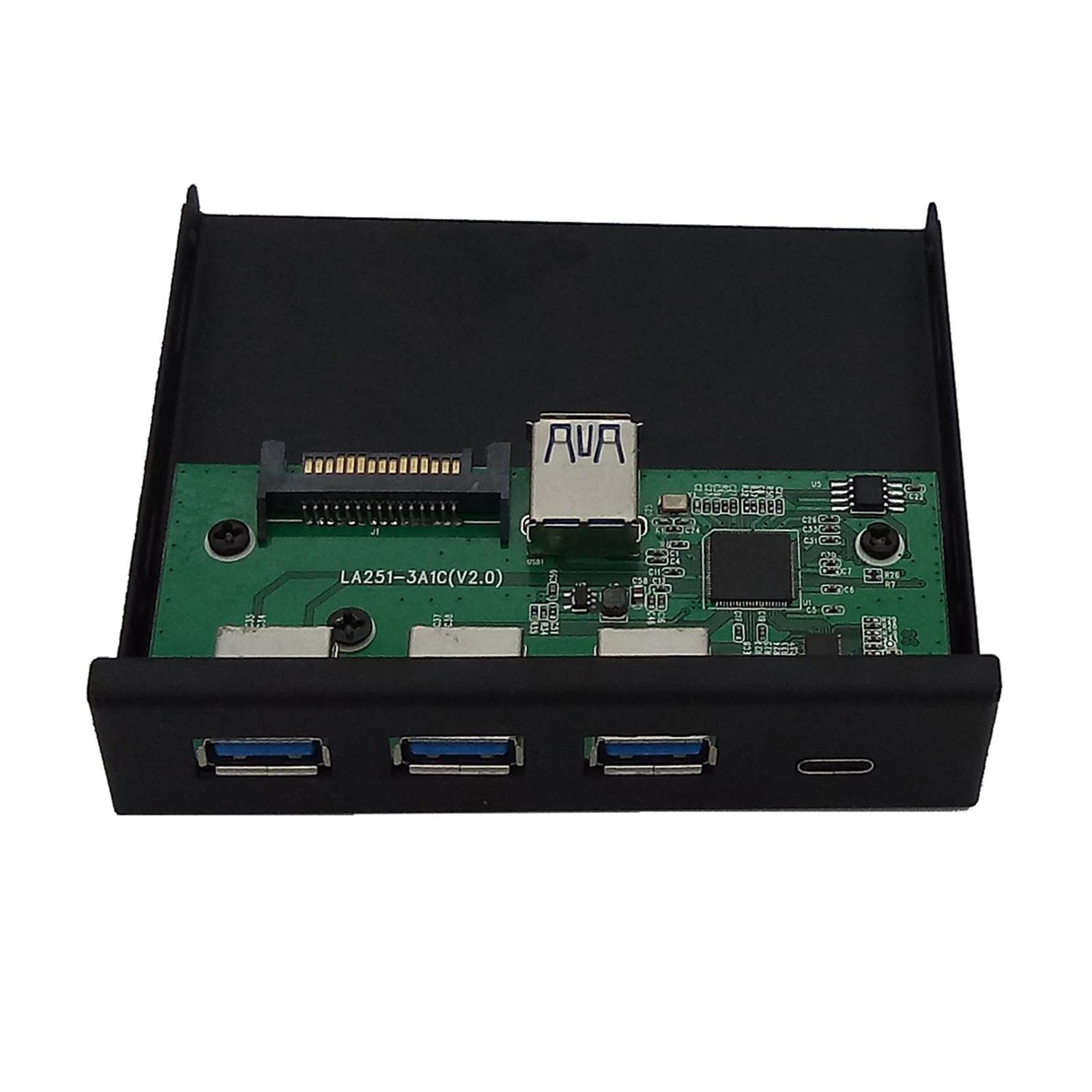 USB 3.0 3.5" 4-Port Interface Panel Hub Expansion Board Card 6Gbps