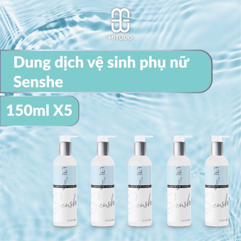 COMBO Dung Dịch Vệ Sinh Phụ Nữ MITUDO Senshe 150ml X5 Chai - kháng khuẩn dưỡng ẩm dùng được cho mẹ bầu và sau sinh