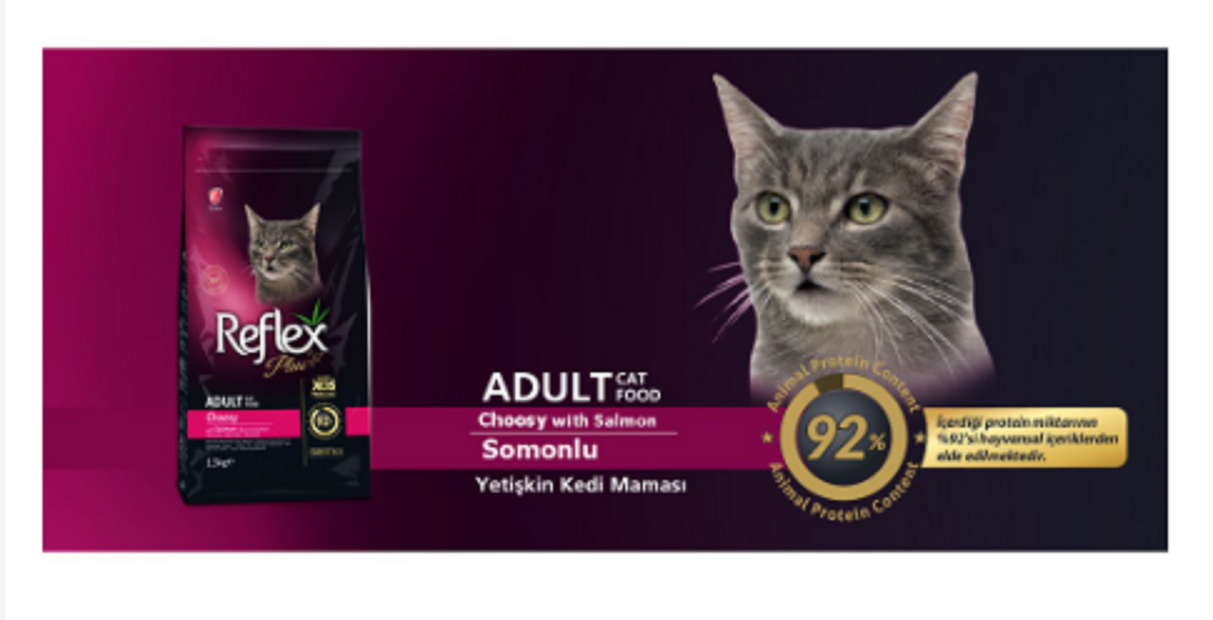 Hạt Mèo Lớn Reflex Plus Adult Cat Food Choosy Salmon 1.5kg - Dành cho mèo kén ăn
