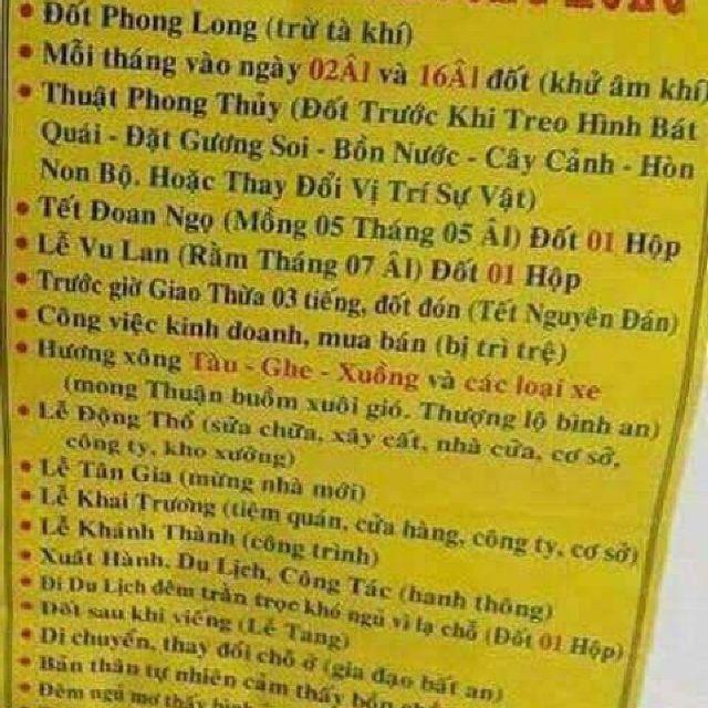 1 thùng Nhang xông phong thủy 30 hộp giá sỉ