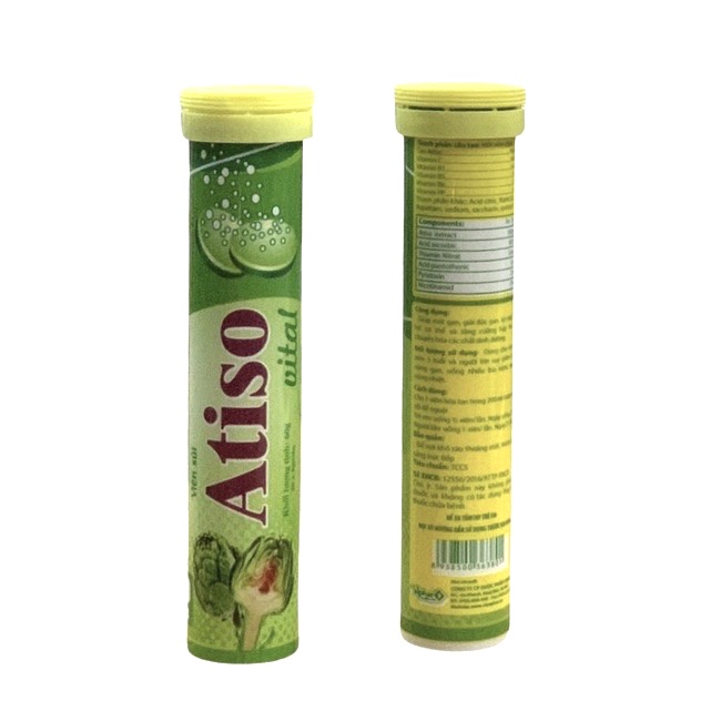 Combo 5 tube viên sủi Thanh nhiệt Atiso Vinaphar, tube 20vien, giúp mát gan, giải độc
