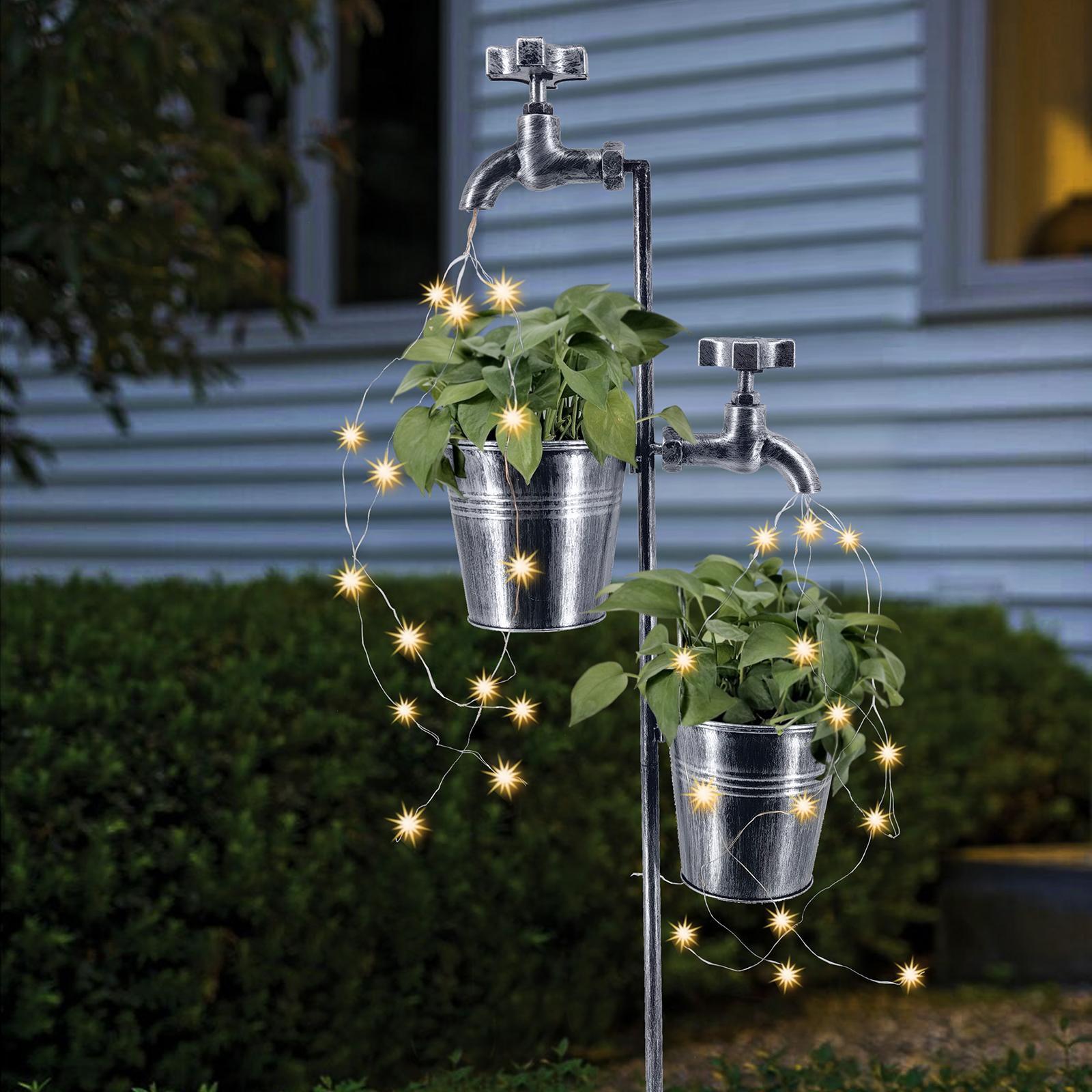 Solar Garden Landscape Path String Lights Metal Stake for Lawn Art Outdoor A